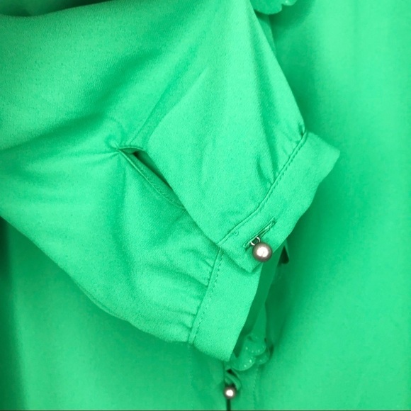 ANTHRO HD IN PARIS Ruffle Scallop Picea Button Up 4 - Picture 6 of 11